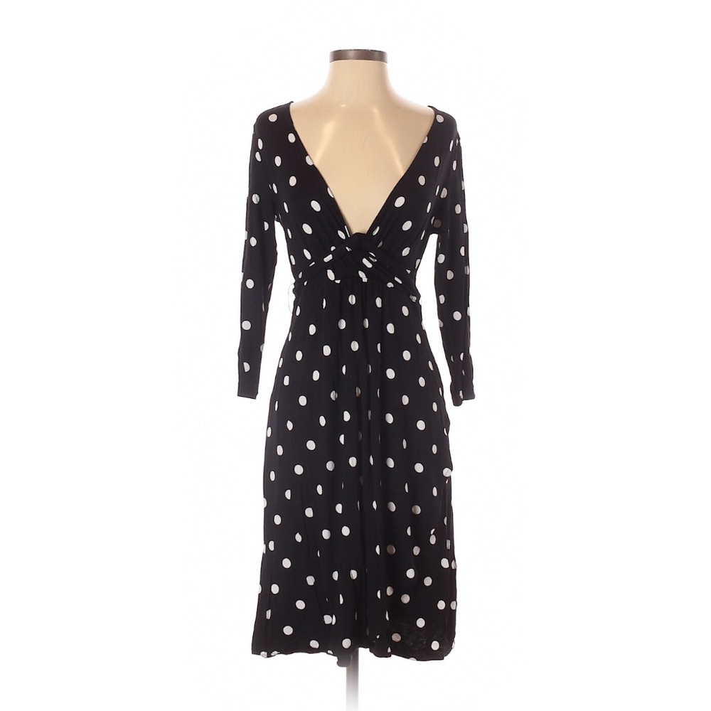 H&M Black & White Polka Dot Print Midi Dress